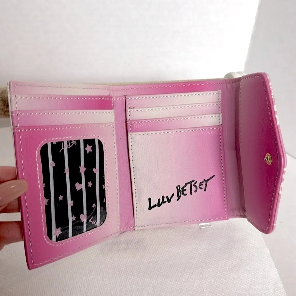 Betsey Johnson LUV BETSEY Flap Wallet -  Pretty Shades Of Pink EUC
